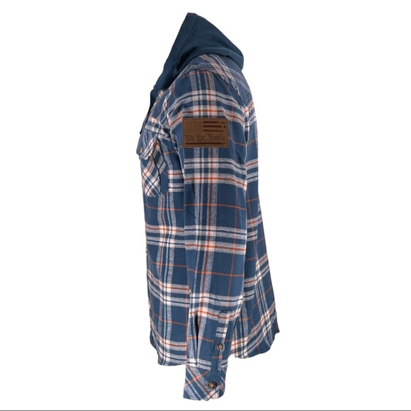 Howitzer Style Men's Button Down Hoodie Flannel Squad Military Grunt - Picture 4 of 11